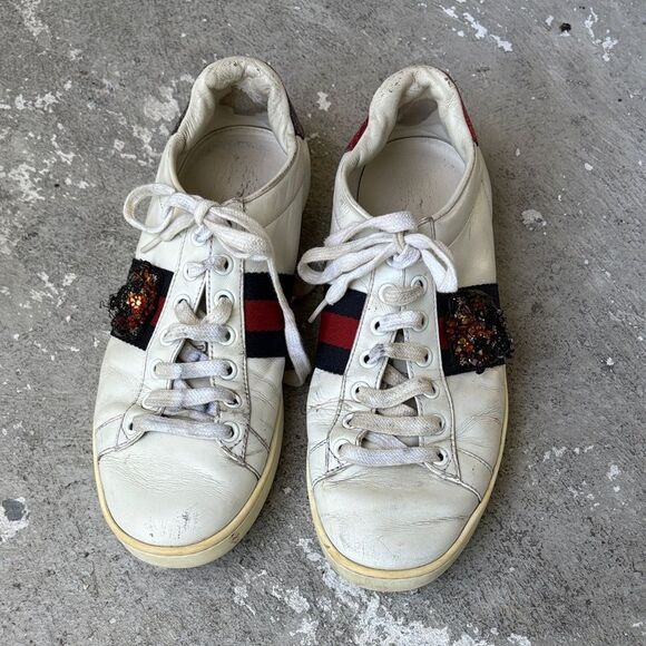 Gucci, distressed ace sneakers - Picture 1 of 11